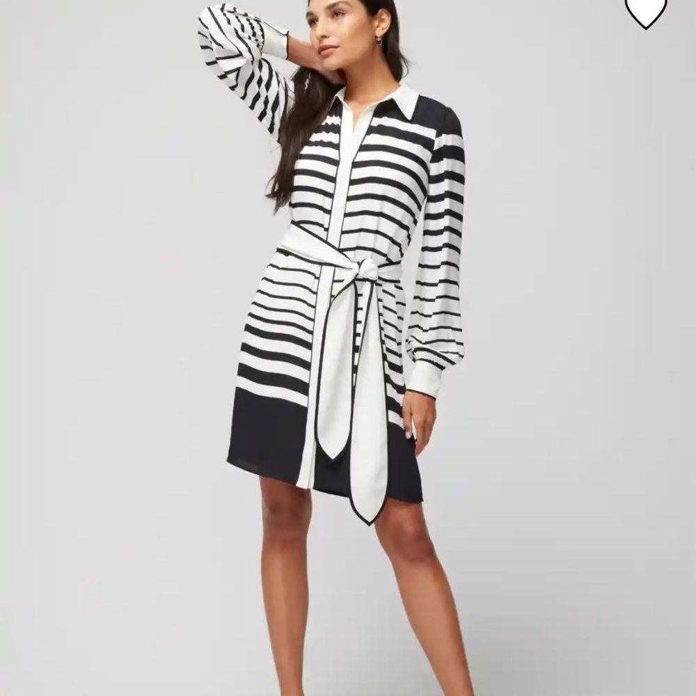 nwt white house black market long sleeve collared dress shirt xs L  XL
